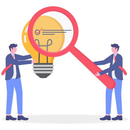Empresario trabajando en idea de negocio  Ilustración