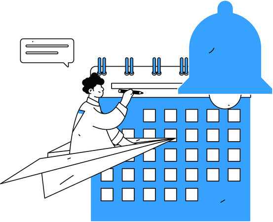 Empresário trabalha de acordo com prazos  Ilustração