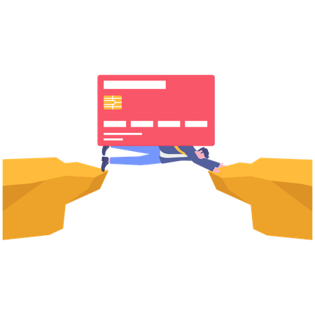 Empresário trabalhando com crédito empresarial  Illustration