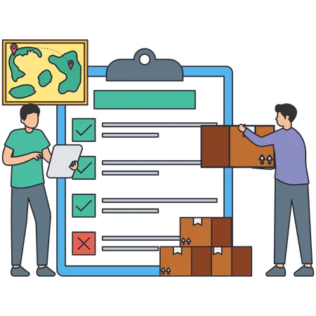 Empresário trabalhando como gerente de logística  Ilustração