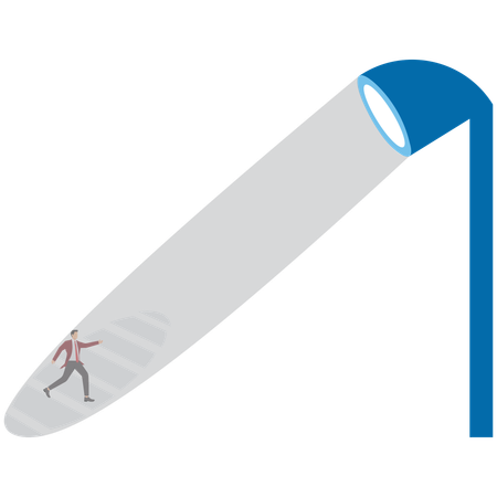 Empresário trabalhando em plano de carreira  Ilustração