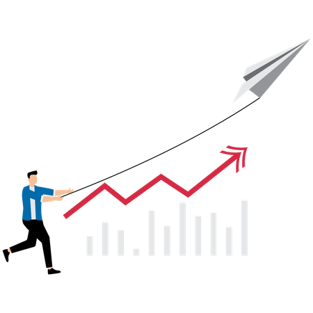 Empresário trabalhando em estratégias inovadoras  Ilustração