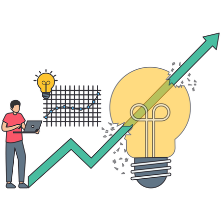 Empresário trabalhando na ideia criativa  Illustration