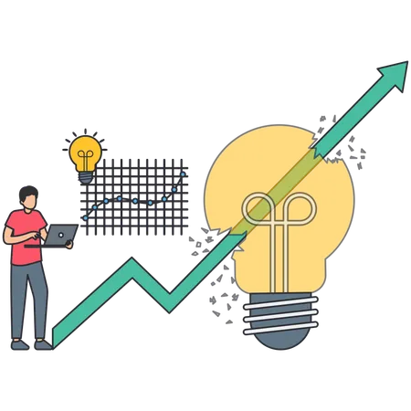 Empresário trabalhando na ideia criativa  Illustration