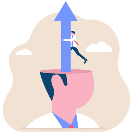 Empresário trabalhando na ideia criativa  Ilustração