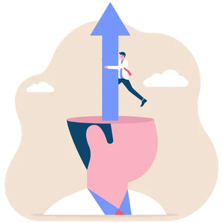 Empresário trabalhando na ideia criativa  Ilustração