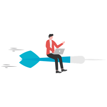 Empresário trabalhando em inovação empresarial  Illustration