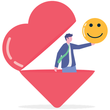 Empresário trabalhando em inteligência emocional  Ilustração