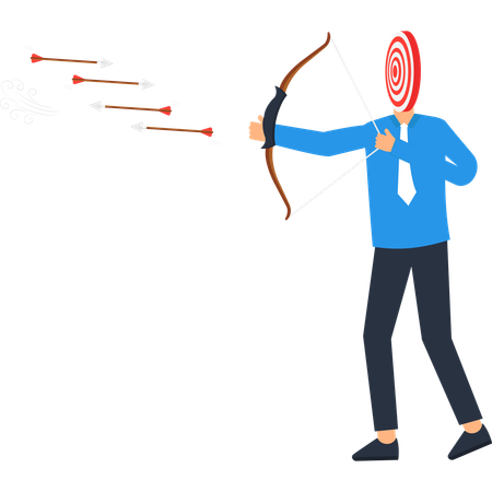 Empresário trabalhando no alvo de negócios  Ilustração