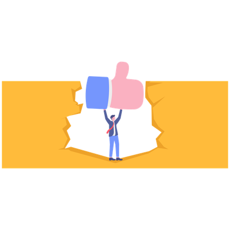 Empresário trabalhando em feedback de negócios  Ilustração