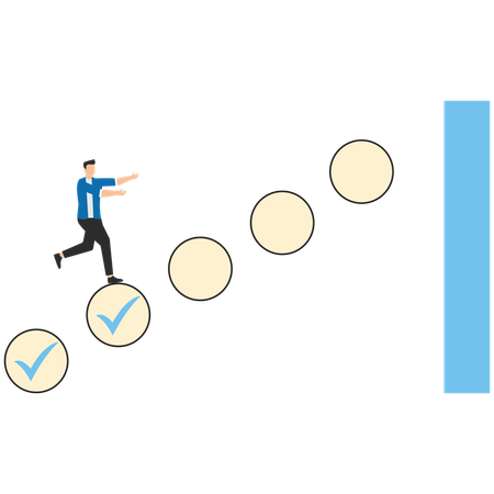 Empresário trabalhando em metas de negócios  Ilustração