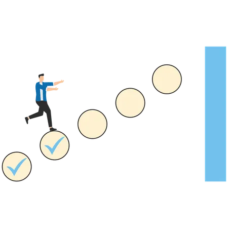 Empresário trabalhando em metas de negócios  Ilustração