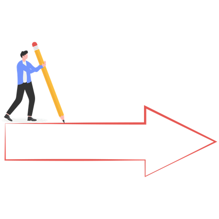 Empresário trabalhando em plano de crescimento  Ilustração