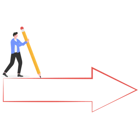 Empresário trabalhando em plano de crescimento  Ilustração