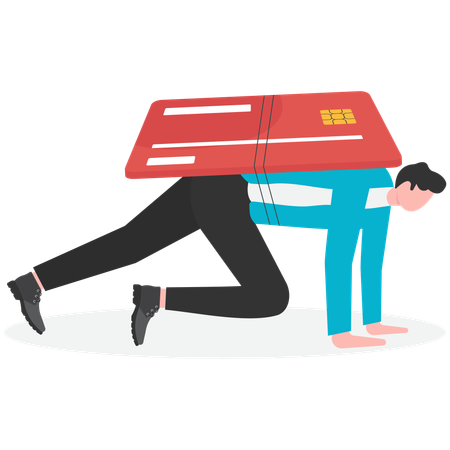 Empresário trabalhando em startup de cartões  Illustration