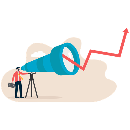 Empresário trabalhando em crise financeira  Ilustração