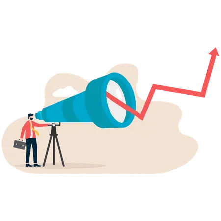 Empresário trabalhando em crise financeira  Ilustração