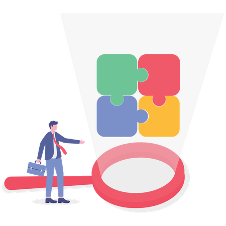 Empresário trabalhando na resolução de problemas  Ilustração