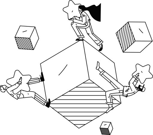 Empresário trabalhando no crescimento do negócio  Ilustração