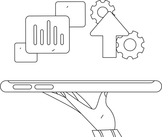 Empresário trabalhando no crescimento do negócio  Ilustração