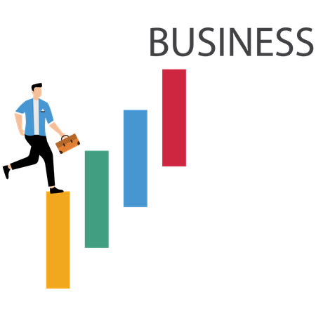 Empresário trabalhando no desenvolvimento de negócios  Ilustração