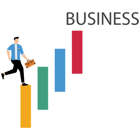 Empresário trabalhando no desenvolvimento de negócios  Ilustração