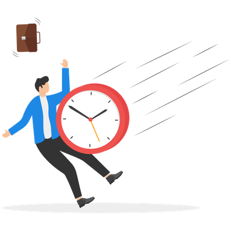 Empresário trabalhando em gerenciamento de tempo  Ilustração