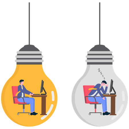 Empresário trabalhando no local de trabalho  Ilustração