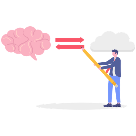 Empresário trocando ideias  Ilustração