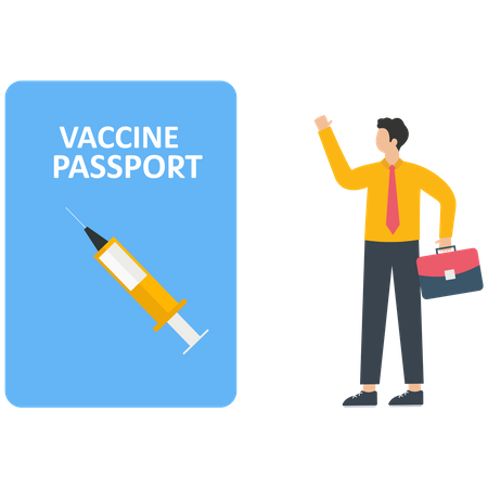 El empresario utiliza un pasaporte de vacunas para viajar  Ilustración