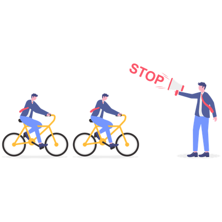 Empresario usando megáfono  Ilustración
