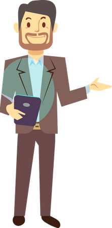 Empresario usando tableta  Illustration