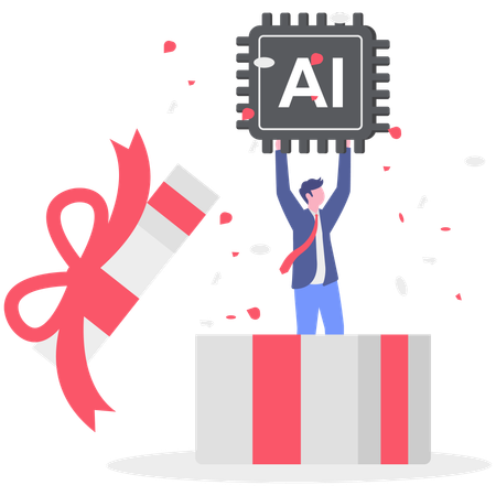 Los empresarios utilizan inteligencia artificial  Ilustración