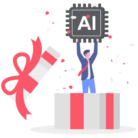 Los empresarios utilizan inteligencia artificial  Ilustración