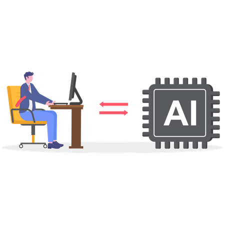 Los empresarios utilizan inteligencia artificial  Ilustración