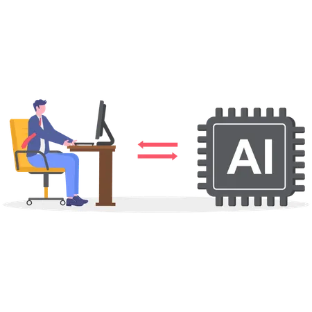 Los empresarios utilizan inteligencia artificial  Ilustración