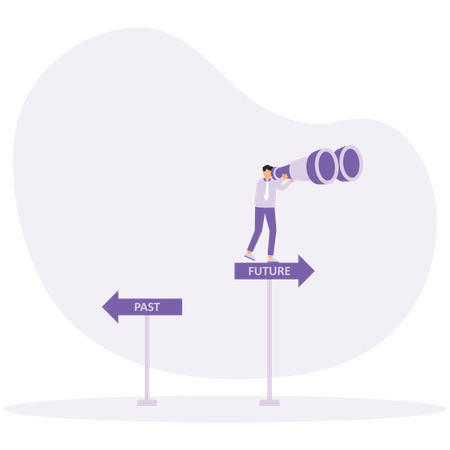 Empresário vê oportunidades de negócios e liderança  Ilustração