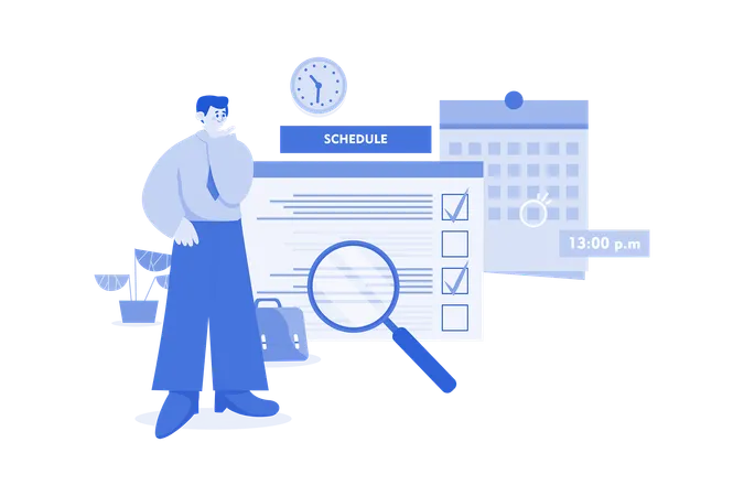 Empresário, verificando o cronograma  Illustration