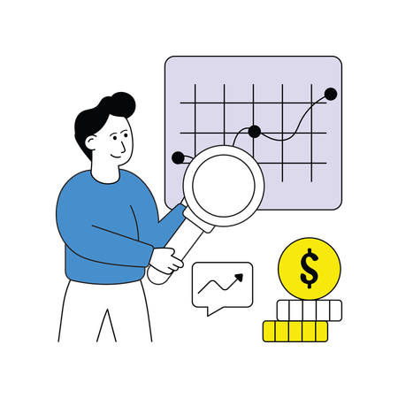 Empresário verificando o retorno do investimento  Ilustração