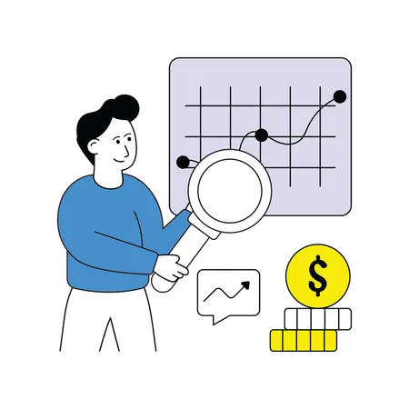 Empresário verificando o retorno do investimento  Ilustração