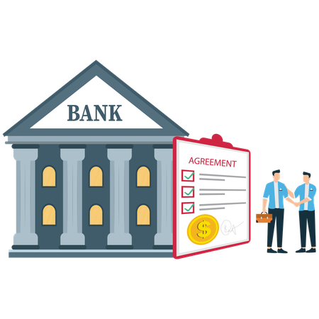 Empresário visualizando o Contrato de Parceria Empresarial  Ilustração