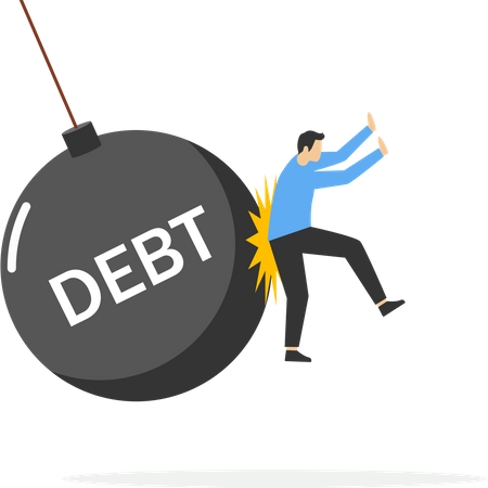 Empresarios afectados por una gran deuda  Ilustración