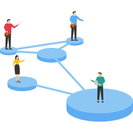 Empresários construindo rede  Ilustração