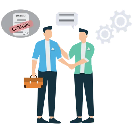 Empresarios discutiendo el cierre de empresas  Ilustración