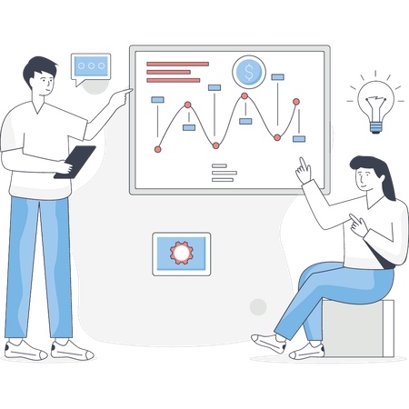 Empresários discutindo sobre crescimento empresarial  Illustration