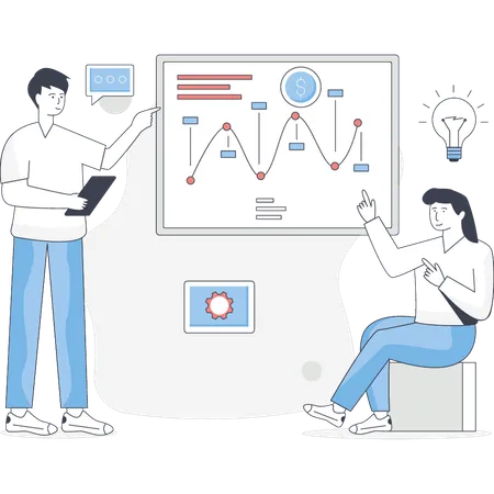 Empresários discutindo sobre crescimento empresarial  Illustration