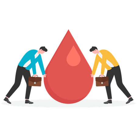 Empresários fazendo doação de sangue  Ilustração