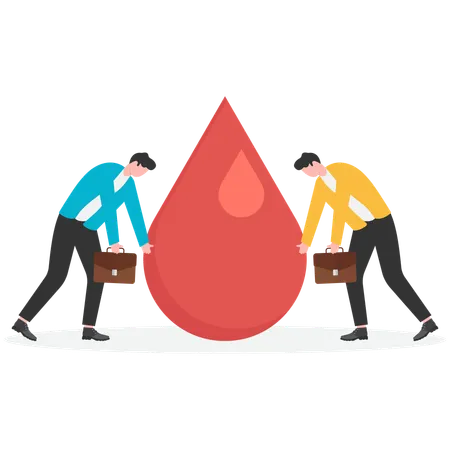 Empresários fazendo doação de sangue  Ilustração