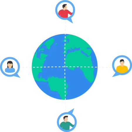 Pessoas de negócios fazendo negócios globais  Ilustração