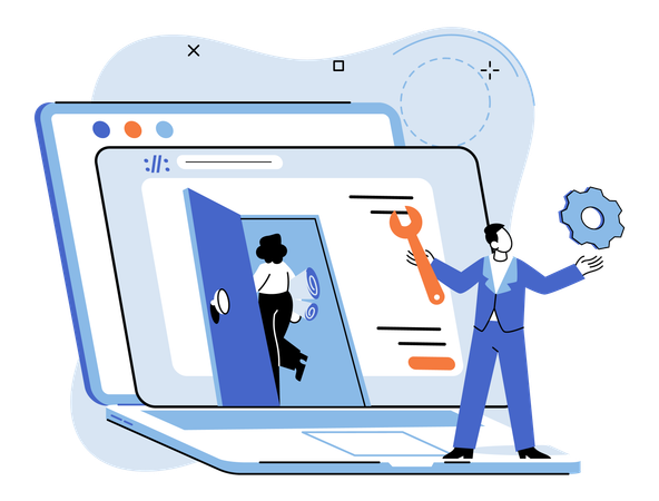 Personas de negocios involucradas en la configuración del sistema  Ilustración